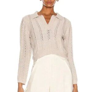 ONATHAN SIMKHAI Berenice Polo Sweater Ecru Large